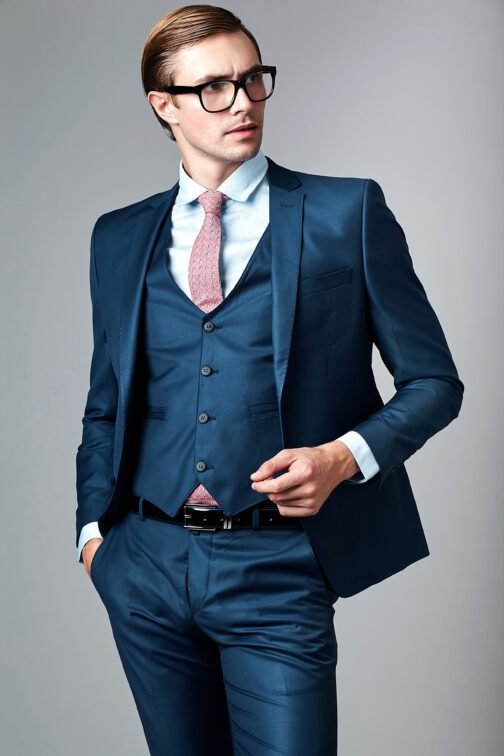 Royal blue Men's suit with premium synthesized fabric